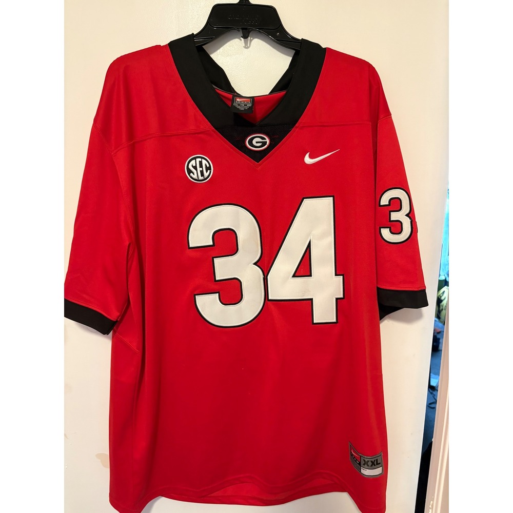 Nike Georgia Bulldogs Herschel Walker 34 Football Jersey Mens XXL Red SEC UGA